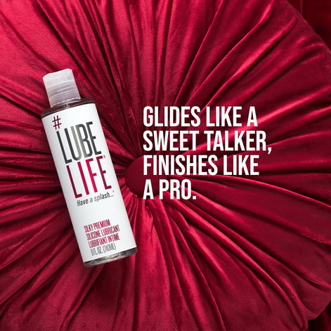 Lubelife Silky Premium Silicone Lubricant, Extra Cushiony, Silky Smooth, Luxe Formula for Women, Men, and Couples, Unscented, Non-Sticky and Water-Resistant, 8Oz